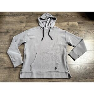 EUC womens Peloton Ribbed Side Zip Hoodie Kangaroo Pocket USA Made sz S‎